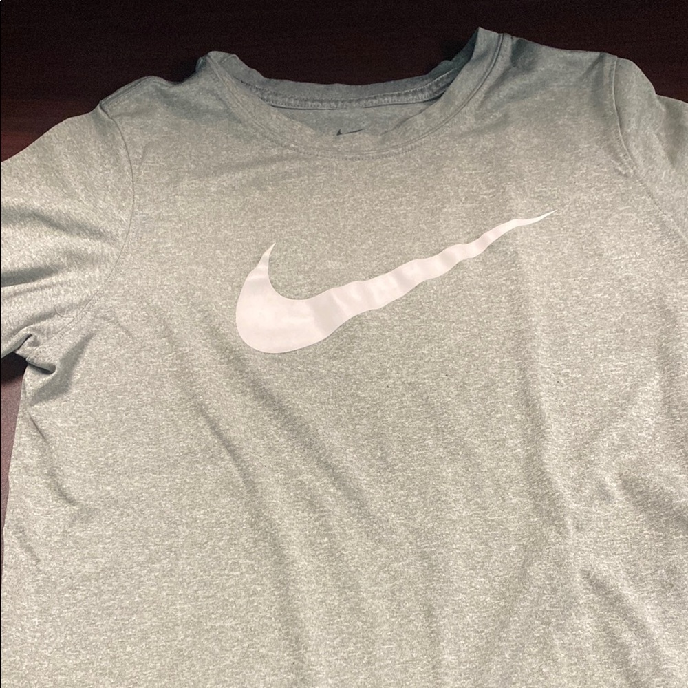 Nike Gray Dri-FIT Tee with White Logo